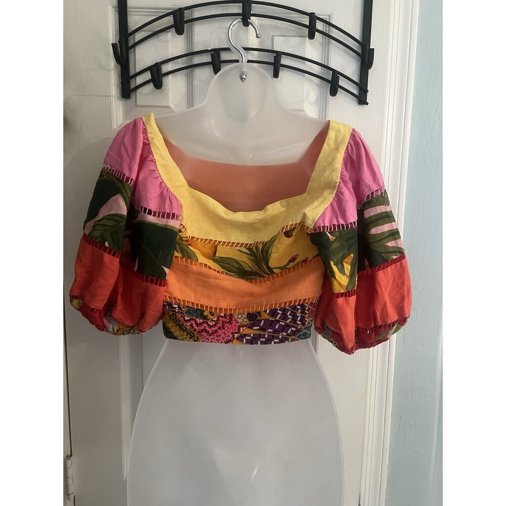 Farm Rio Rainbow Cropped Top NWT Medium - Picture 2 of 3